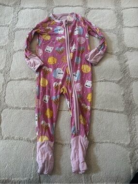 Little Sleepies 3-6 month Pink Milk and Cookies Zippy Pajamas